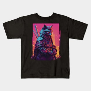 Samurai cat Kids T-Shirt
